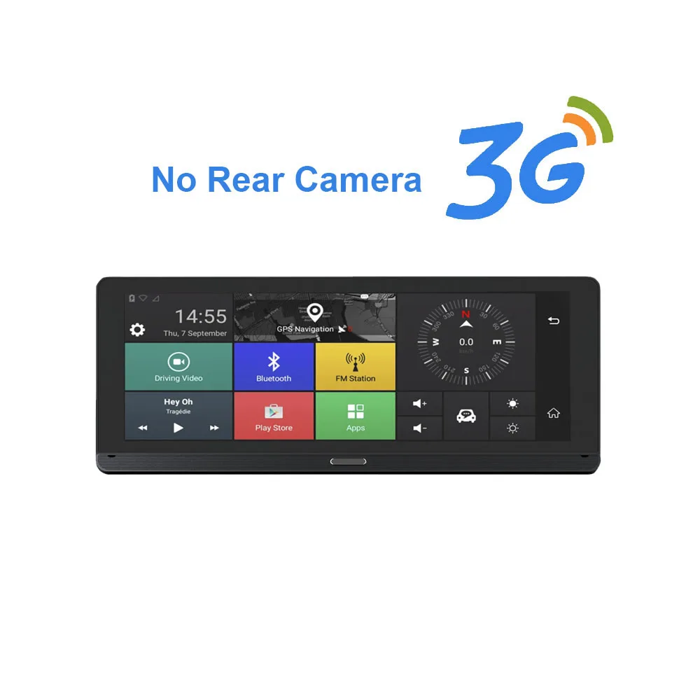HGDO 8 дюймов 4G Автомобильный gps навигатор DVR Android FHD 1080P видео рекордер Dash Cam Bluetooth WiFi камера ADAS управление приложением - Название цвета: 3G No Rear Cam