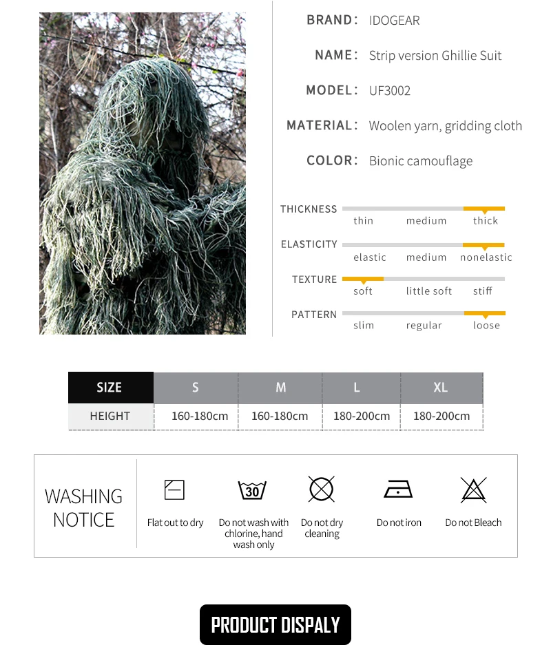 IDO gear Ghillie костюм охотничья одежда для джунглей Bionic 3D лесной Снайпер поезд камуфляж Airsoft Wargame gear тактический