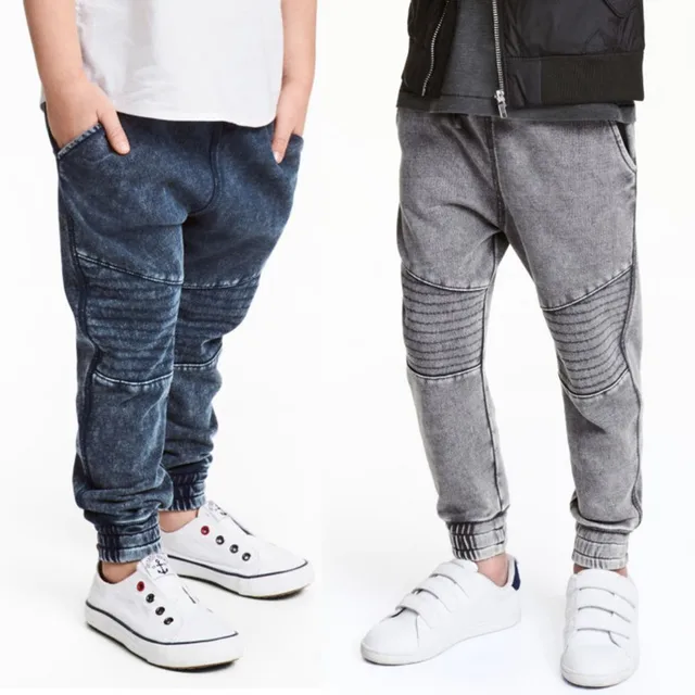 Baby Boys Pencil Sports Pants Spring New Water Washing Jogging Pants Children Elastic Soft Jeans For Kids Fashion Bike Pants 1
