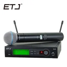 Высокое качество SLX SLX24 BETA58/SM58 UHF профессиональная беспроводная микрофонная система Суперкардиоида бета Ручной беспроводной микрофон