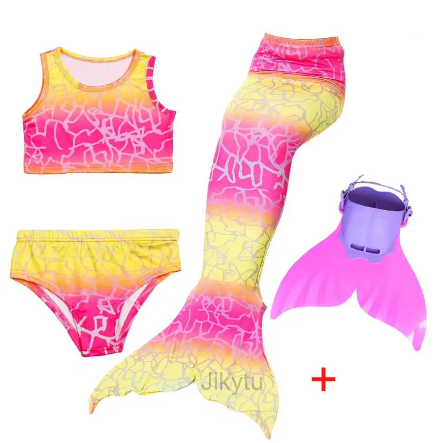 

Girls Kids Children Mermaid Tails with Monofin for Swimming Costume Swimmable Bathing Swimsuit Little Mermaid Tail Cosplay