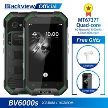 Blackview BV6000S IP68 Водонепроницаемый MT6737T четырехъядерный Android 7,0 2 ГБ Оперативная память 16 ГБ Встроенная память 4,7 дюймовый смартфон 8.0MP камера 4500 мАч Батарея