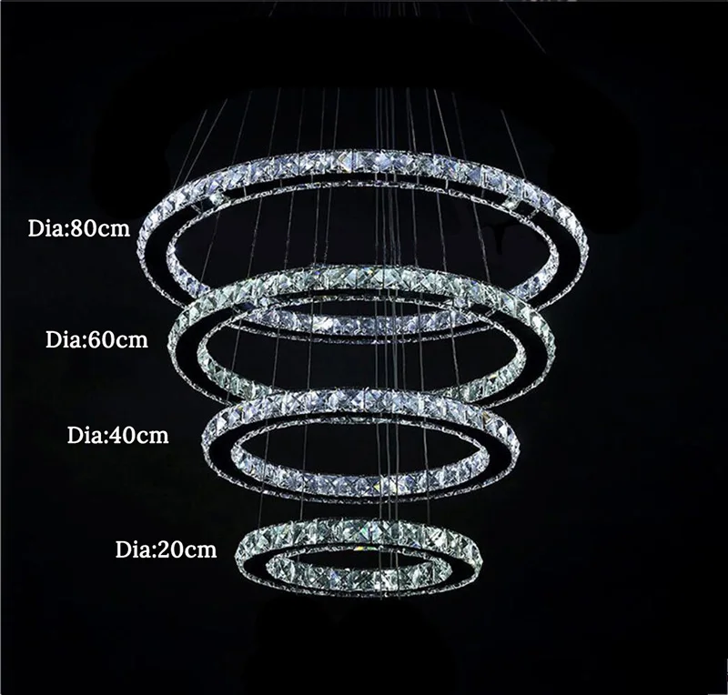 4 кольца светодиодный хрустальные люстры круглые люстры с кольцами современный светодиодный фонарь хрустальная лампа для гостиной от
