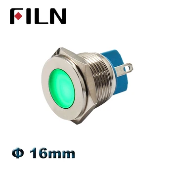 

FILN 16mm 12v 24v led metal indicator light red green blue white amber warning metal signal lamp pilot lamp 110v 220v