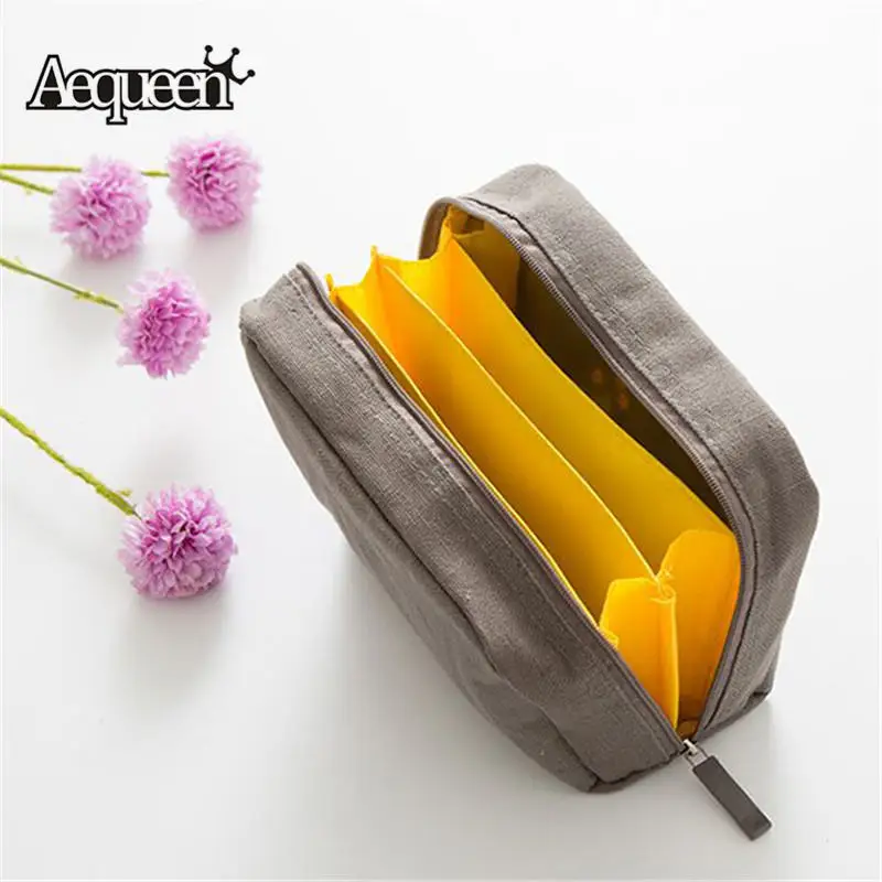

AEQUEEN Canvas Cosmetic Bag Women MakeUp Storage Organizer Travel bag Necessaire Neceser Toilet Pouch Toiletry Bags Beauty Cases