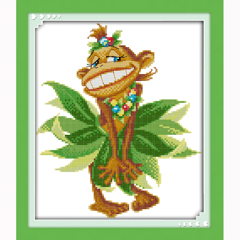 

Funny monkey Counted Cross Stitch 11CT Printed 14CT DMC Cross Stitch Set DIY Cotton Cross-stitch Kit Embroidery Needlework 2016