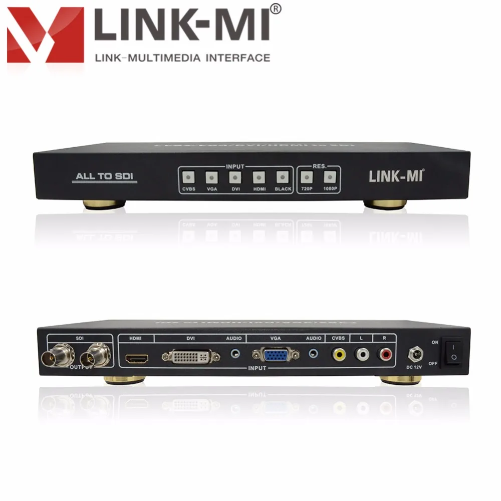 LINK-MI LM-AS01 SDI конвертер HDMI VGA DVI сигнал на видео высокой четкости SDI HD/3G-SDI композитное видео до 1080 p 200 метра