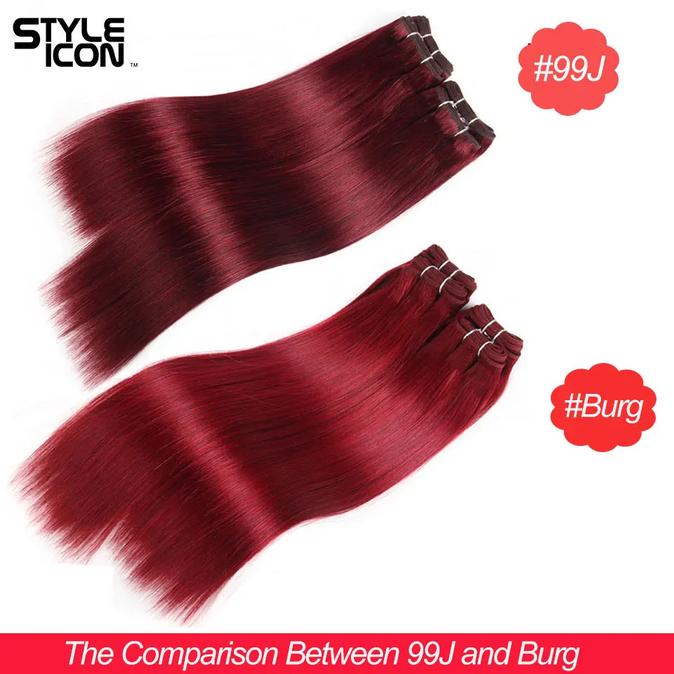 Styleicon бразильские Прямые пряди волос Yaki 4 190 г 1 упаковка красные волосы не Реми 1B 2