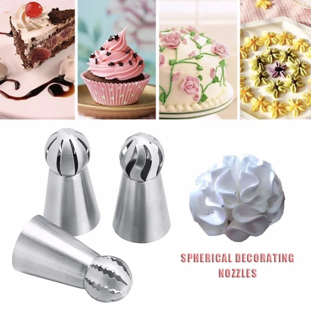 3pcs Stainless Steel Nozzle Pastry Tips DIY Cake Decorating Tools
