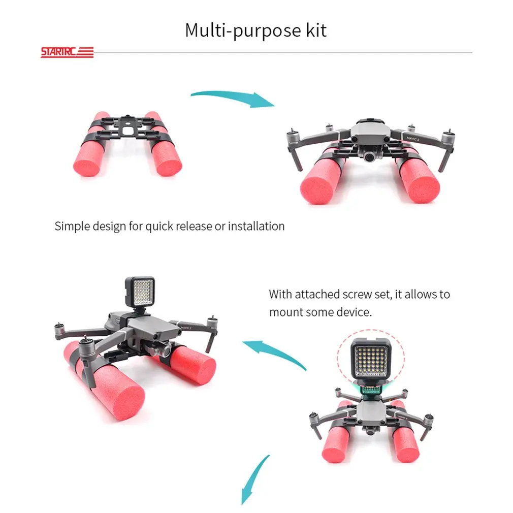 Посадочный занос Поплавковый комплект Расширенный посадочный механизм тренировочный комплект плавучий бар набор может плавать для DJI Mavic 2 pro/zoom