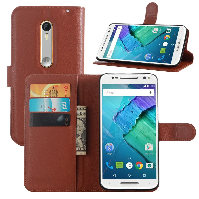 Card Slots folded filp PULeather wallet Phone protect Case for MOTO X X2 LUX/X PLAY X3 x style X2015 FORCE Purse cover |