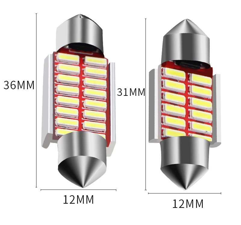 31 мм 36 мм 39 мм 42 мм C5W C10W 4014 SMD СВЕТОДИОДНЫЙ CANBUS без ошибок автомобильный фестонный светильник интерьерные купольные огни автомобильная карта крыша лампа для чтения белая