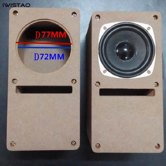 IWISTAO HIFI 3 Inch Labyrinth Full Range Speaker Empty Cabinet 1 Pair MDF Wood Board Adhesive-Free Design