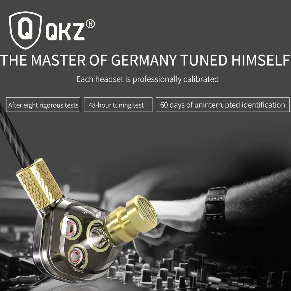 QKZ KD6 Earphone 6 Units Balanced Armature BA Drivers In-Ear Monitor Noise Cancelling Custom Earphone fone de ouvido auriculares