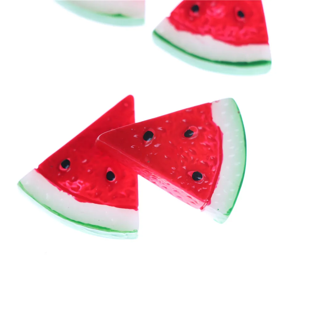 

5 Pcs Simulation Fruit Watermelon Tablets Creative Decorations DIY Miniature Resin Decoration