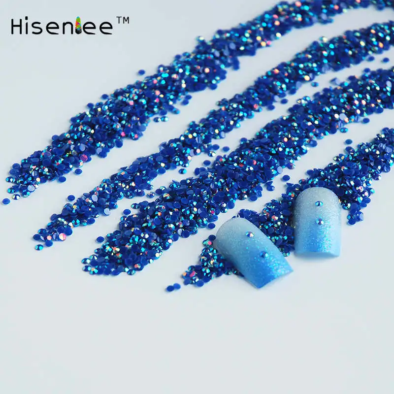 sapphire jelly ab 2 мм, 2000 штук, черные AB волшебные цвета, желейные смолы, не горячие фиксации, для использования, клей, плоские с оборота, Стразы для ногтей, 3D дизайн ногтей, украшения - Цвет: sapphire jelly ab