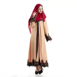 Мусульманские, исламские женщины Костюмы Кружева Сращивание длинное пальто Ближний Восток Длинные Кардиган турецкий хиджаб Исламская
