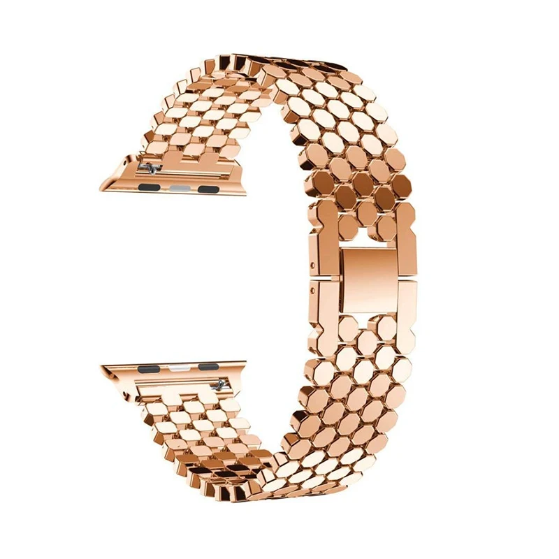 Модный ремешок из нержавеющей стали для Apple watch ремешок 38 мм/40 мм/42 мм/44 мм рыбья чешуя ремешок для часов браслет для iwatch серии 4 3 2 1