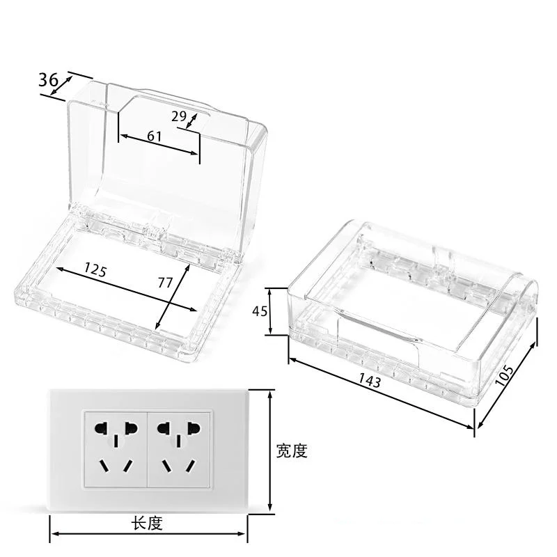 Универсальный паста переключатель гнездо Водонепроницаемый коробка 118 Тип один два шесть отверстий ванная комната защитный чехол для переключателя электрические аксессуары