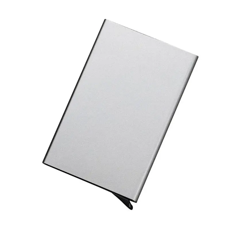 Мужской банк Кредитная карта пакет визитная карточка коробка алюминиевый женский бизнес однотонный Футляр для карт пластиковый чехол для карт - Цвет: Gray