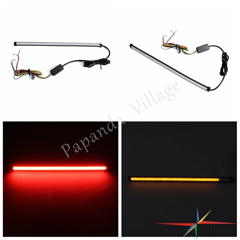 

Papanda 29cm 12V Red and Amber Light Sequential Switchback Flowing LED Strips Tail Turn Signal Light Scooters