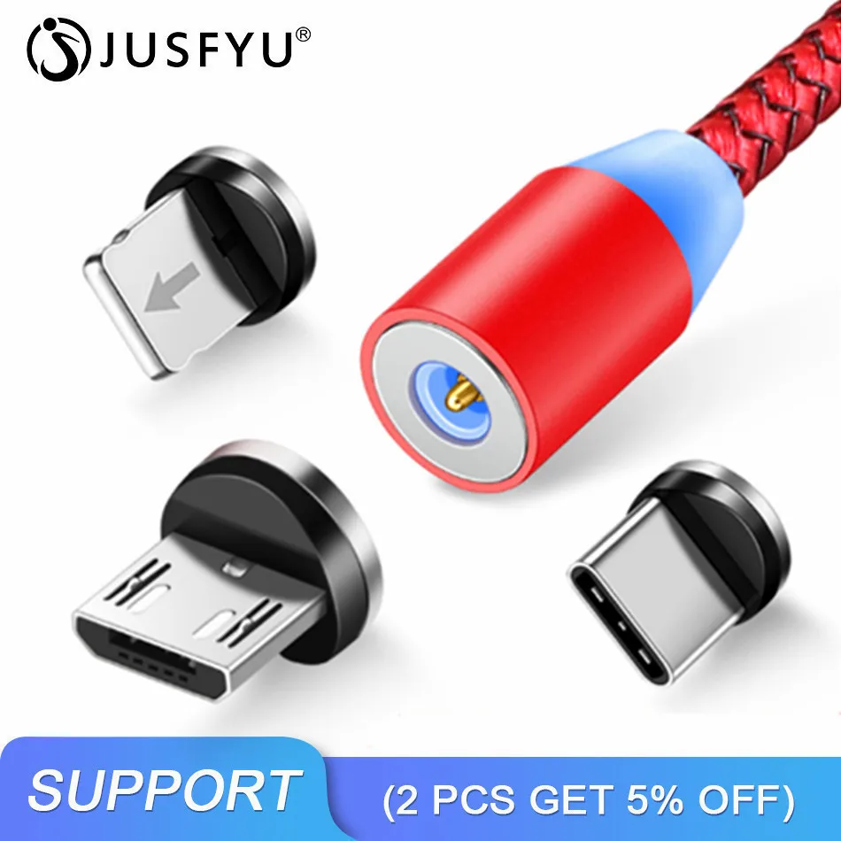 

1M Braided LED Cable 2.4A Magnetic Cable USB Type C Charger Cable Micro Fast Charging Wire For iPhone X Samsung S8 Huawei Xiaomi