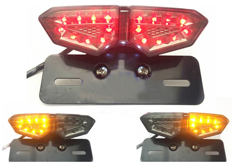 Motorcycle 18 LED Integrated Stop Turn Signal Off Road ATV brake lights