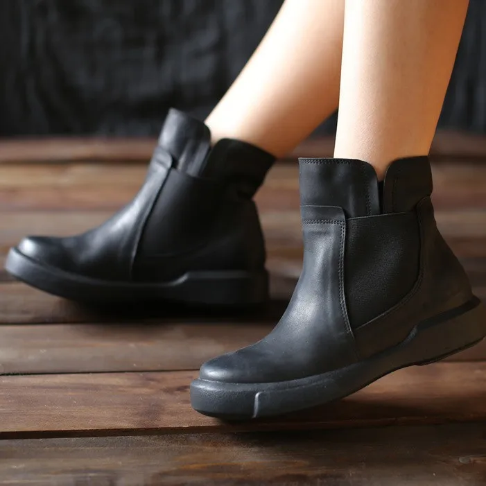 Cowhide Boots Unisex Ankle Boots 
