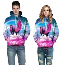 2016 Hip Hop Men Skateboarding Hoodies Couple Hoodies 3D Print Rainbow Grass Mud Horse Long Sleeve Leisure Hooded Hoody