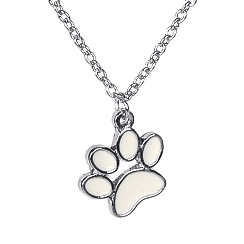 10pcs/lot New style necklace  Holder Cat Paw Paw Pendant Necklace Animal footprints printed on the foot of the necklace