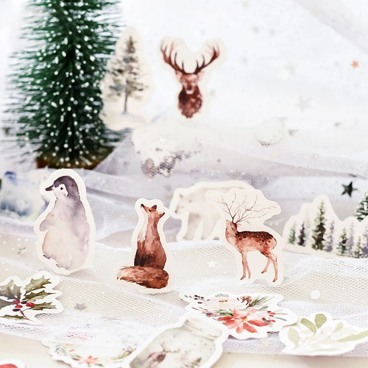 

44pcs story in winter design sticker as Gift Tag Christmas gift Decoration scrapbooking DIY Sticker