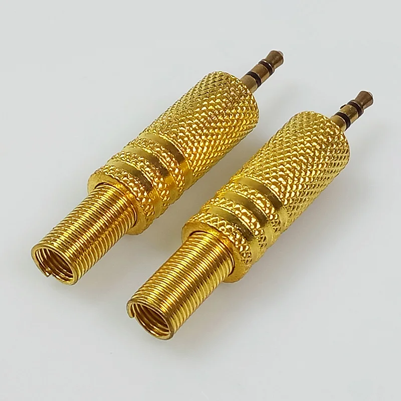 100pcs lot 3 pins 2 5mm plug connector w spring Nickel Plated 2 5 Stereo Headset Dual Track Headphone Adapter 2 5 plug jack