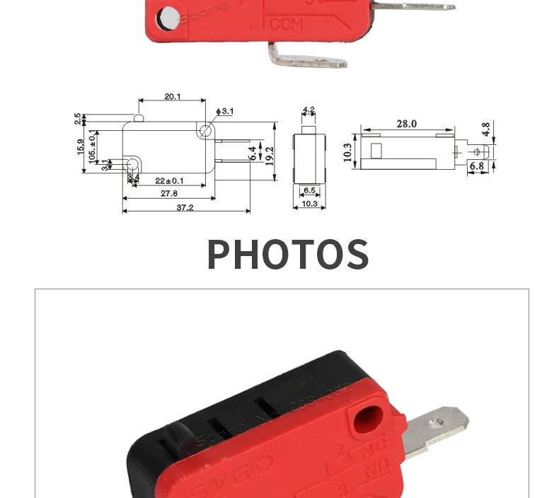 3-16A 250VAC микропереключатель 1NO 1NC 2 pin микро концевой кл Переключатель кнопочный концевого выключателя чувствительный SV-16-1C25