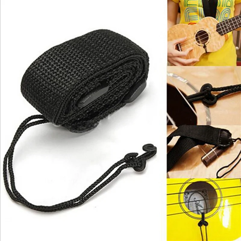Black Adjustable 46-74cm Nylon Ukulele Strap Sling With Hook For Guitar | Спорт и развлечения