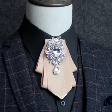 Британский мужской ретро галстук, стразы, лента, металлическая головка, галстук-бабочка, эластичная лента, для свадьбы, банкета, шеи, рубашки, аксессуары галстук-бабочка