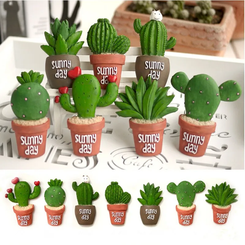 Creative Succulents Plant Shape Fridge Magnets Cute ...
