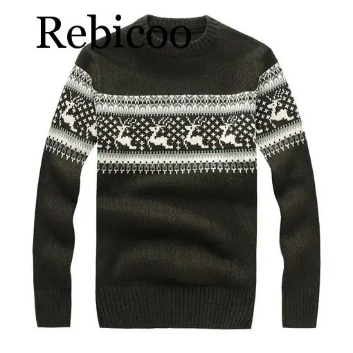 Новинка осенняя и зимняя модная брендовая одежда мужской Рождественский свитер с оленем тонкий мужской вязаный свитер - Цвет: Темно-серый