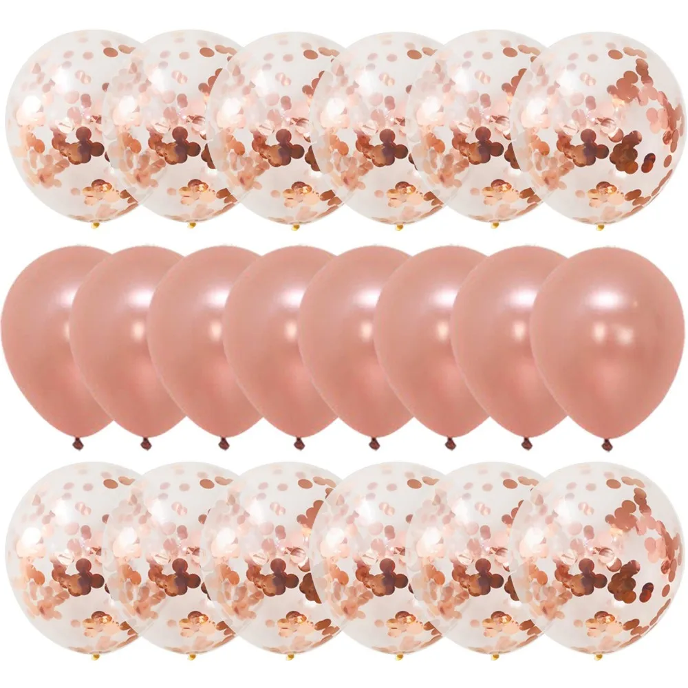 

20pcs/set Rose Gold Balloon Confetti Set Birthday Party Balloon Anniversary Wedding Balloon Decoration Gift for Wedding Guests