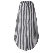 Jaycosin одежда женская плюс размер юбка женская s полосатый с карманами элегантный пояс с высокой талией макси юбка