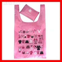 100 шт./лот) розовая 210D нейлоновая оксфордская ткань многоразовая сумка для покупок