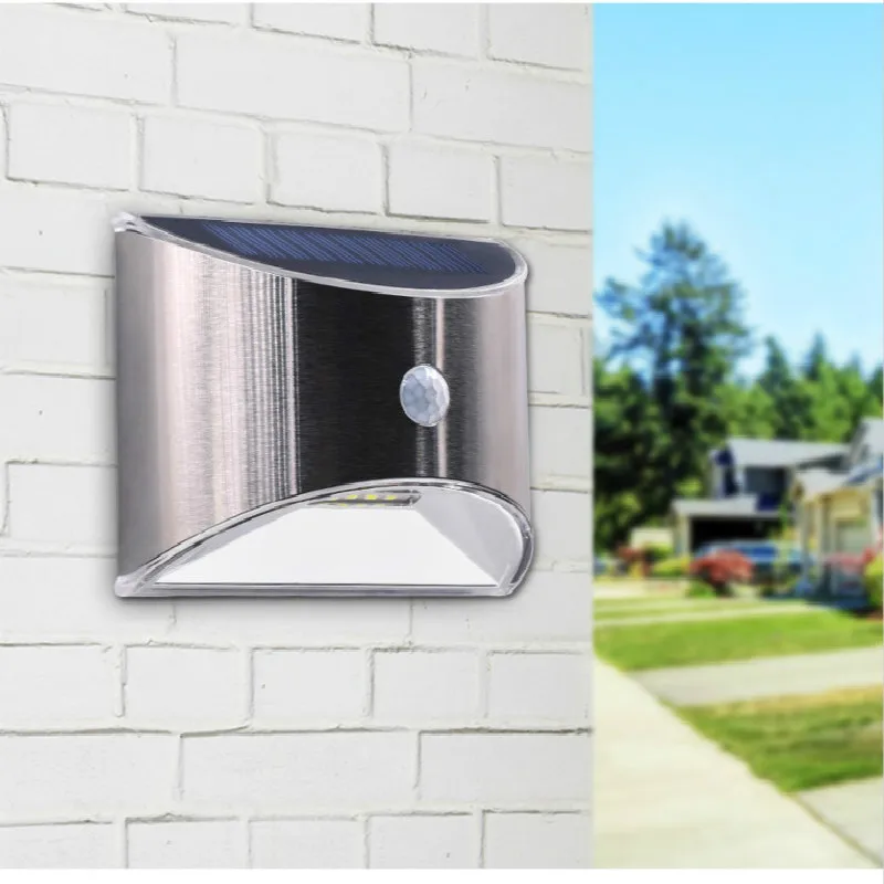 

2019 New Design Solar Light 4 LED Solar sensor solar light garden Powered Lamp PIR Motion Sensor Waterproof Security Lighting