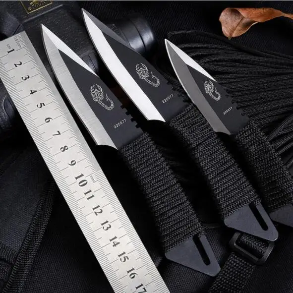 CS COLD 3pcs throw Tactical Fixed Blade knife Pocket Knife Survival