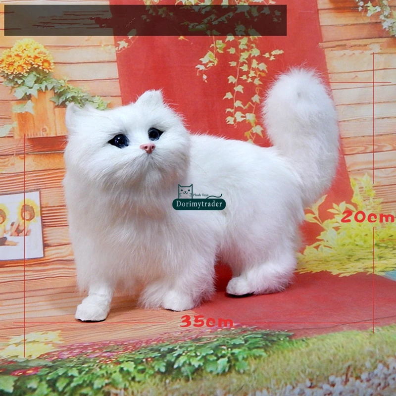 Dorimytrader lifelike cuddly animal cat plush toy realistic animals pet cats toy decoration gift 35 x 20cm DY80020 (1)