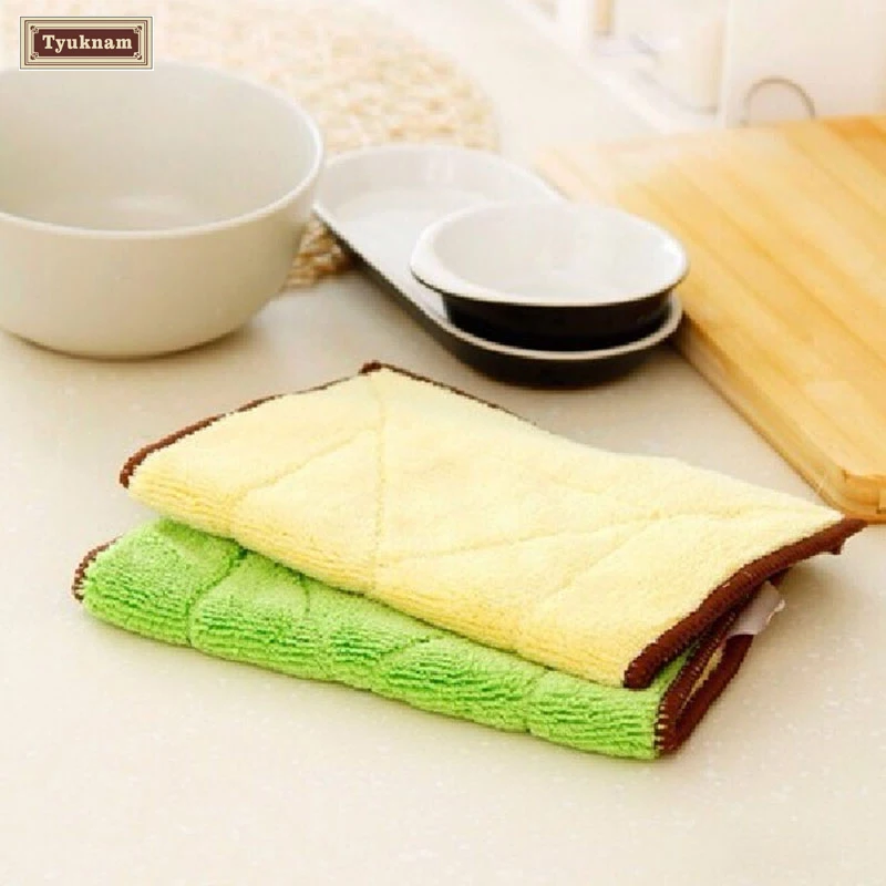 3Pcs Soft Wool Mop, Scouring Pad, Dish Washing Cleaning Cloth, Kitchen