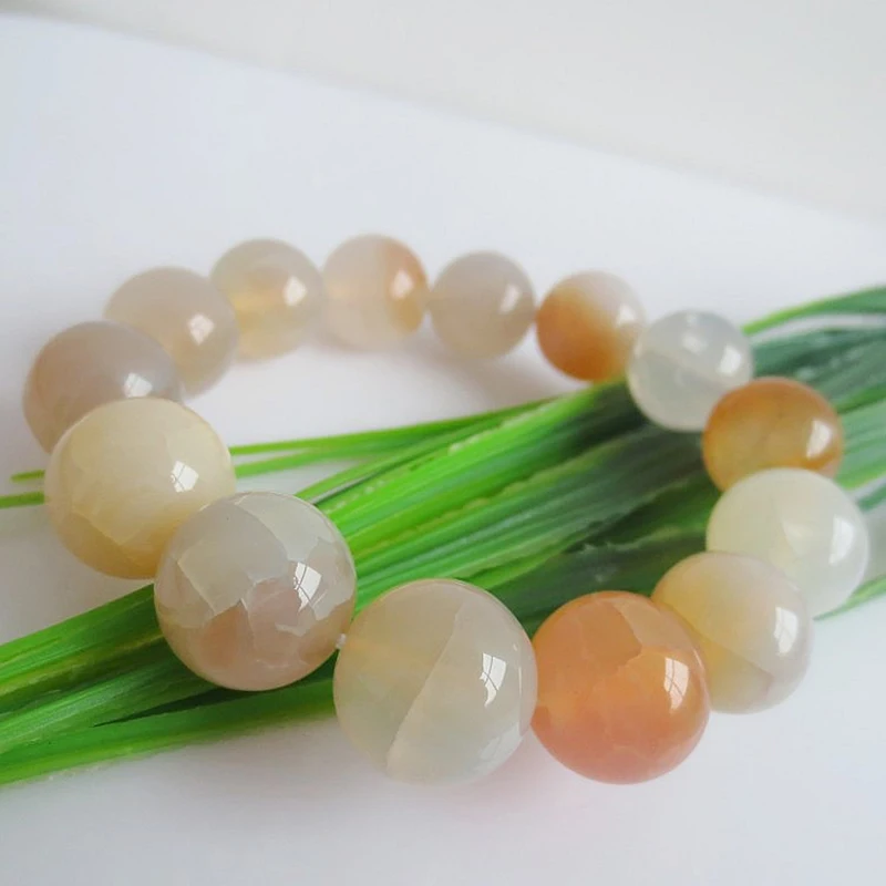 MOROW Fashion Dainty Natural Stone Bracelets Dragon Veins Agates Round Bead for Women Men Jewelry Charm Handmade Bracelets New (2)