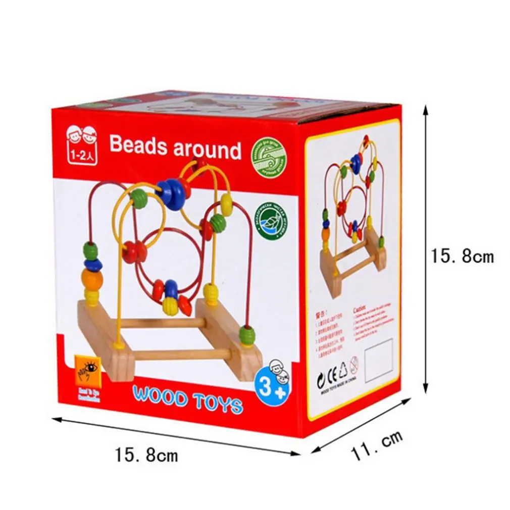 Дети веселье малышей Красочные деревянные Мини Вокруг шнур для бус лабиринт развивающие игрушки развивающие интерактивные детские игрушки