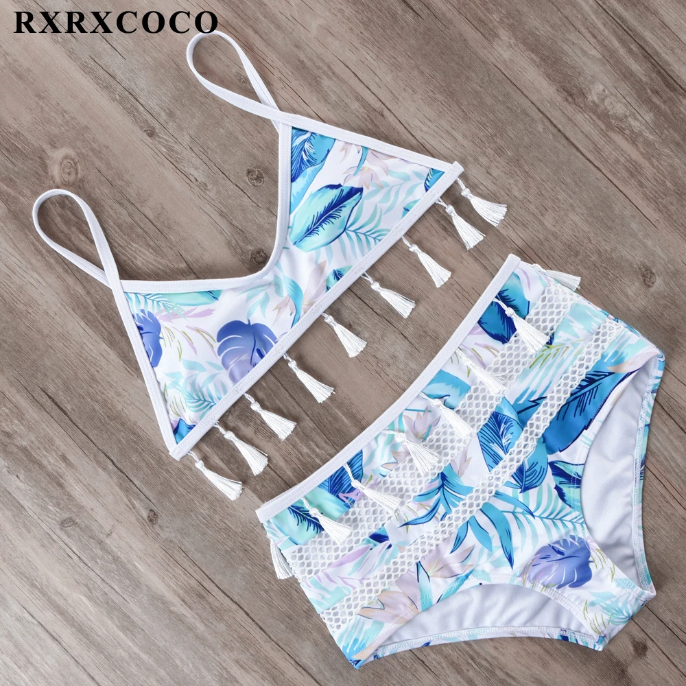 

RXRXCOCO Newest Bikini 2019 Hot Sexy Lace Swimwear Women Bikinis Set Bandage High Waist Swimsuit Push Up Summer Bathing Suits