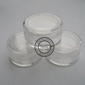 

(100Pcs)15g Portable Plastic Cosmetic Empty Jar Pot Box Makeup Nail Art Cosmetic Bead Storage Container Round Bottle Transparent
