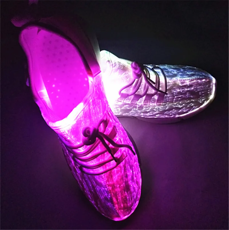 Size 25-46 New Summer Led Fiber Optic Shoes for girls boys men women USB Recharge glowing Sneakers Man light up shoes24