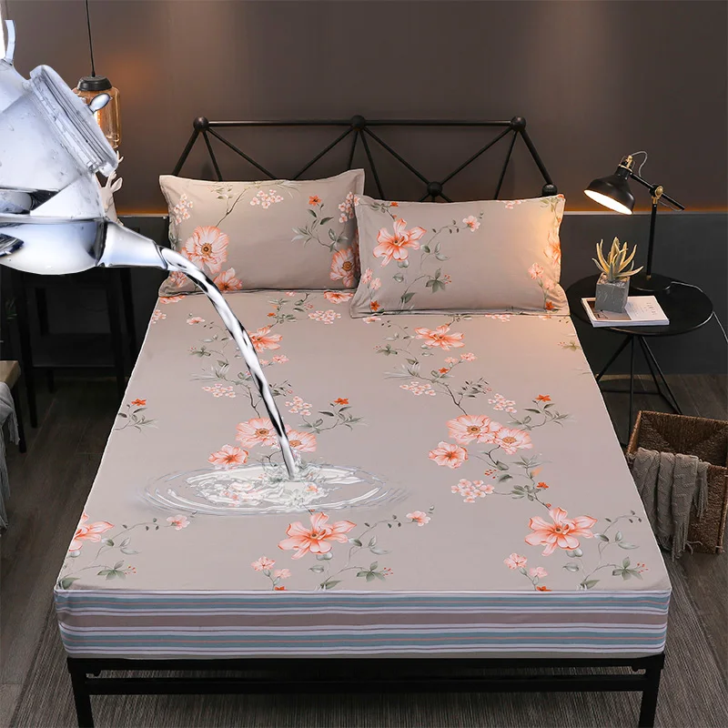 New Floral Pattern Fitted Sheet 100 Cotton Bed Sheet with Elastic